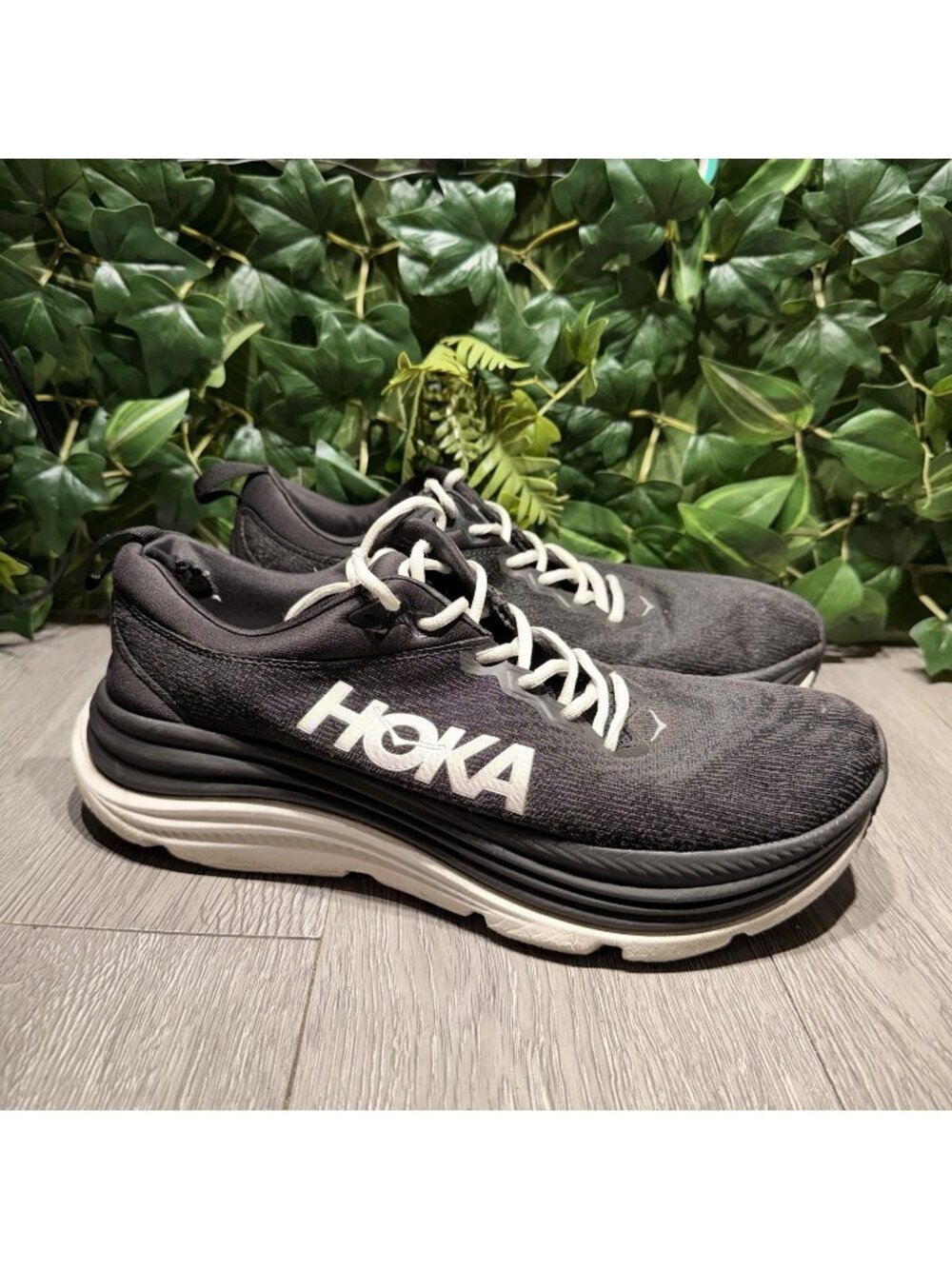 Hoka Gaviota 5 Men’s Running Shoes Black White Size 11 D